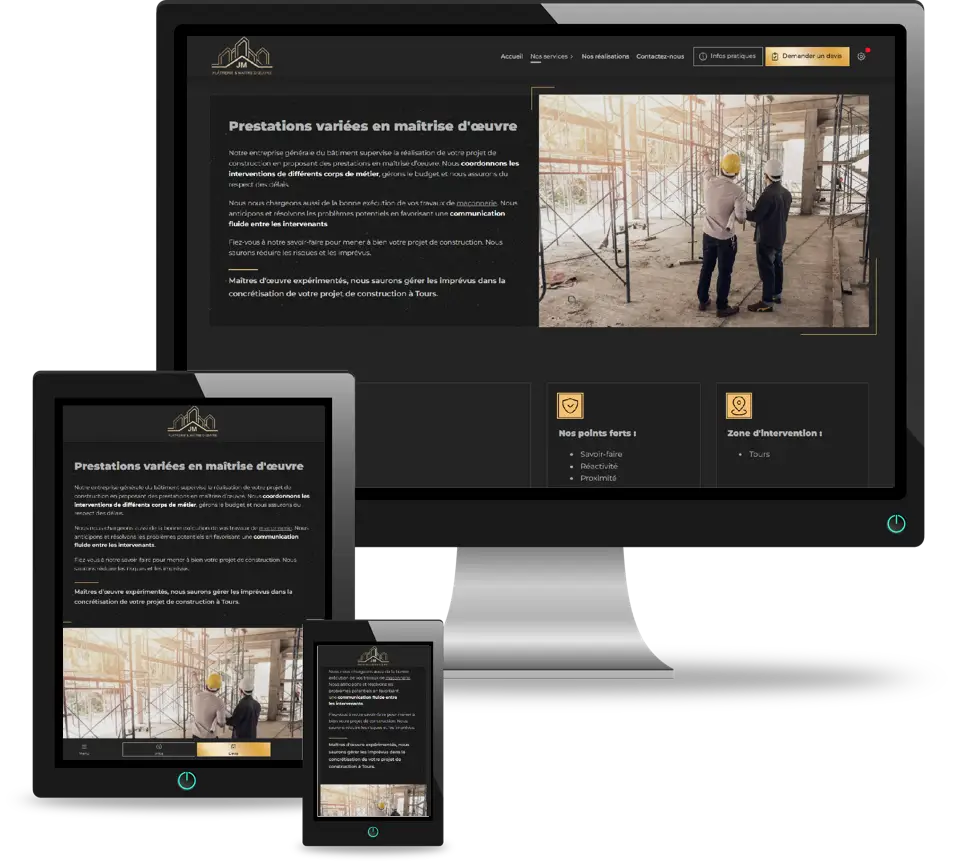 appareils affichant un site web